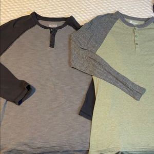 Two long sleeve light material shirts